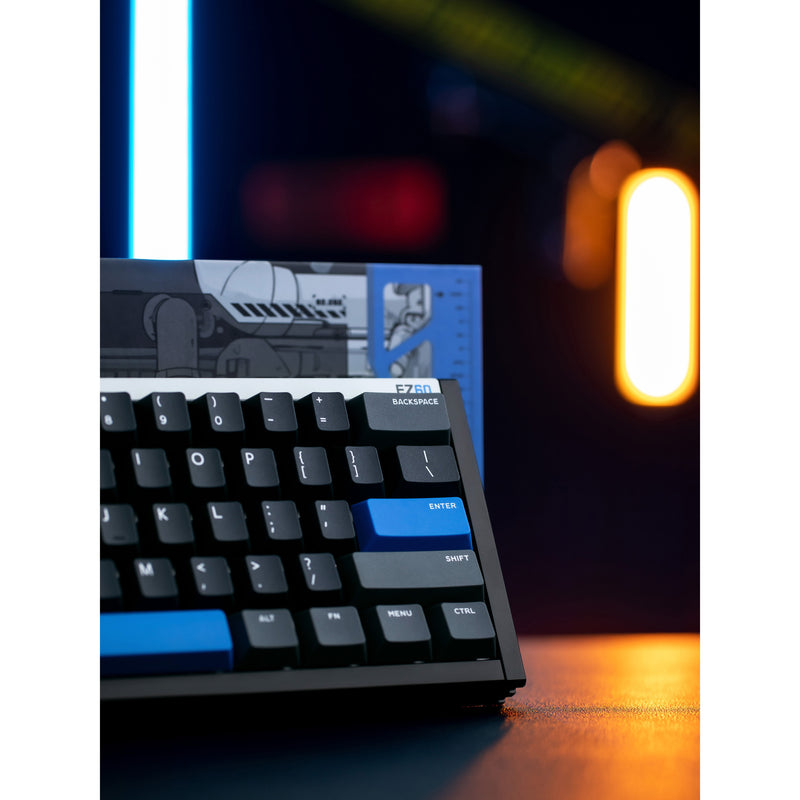 Afbeelding laden in galerijviewer, Iqunix ez60 magnetic switch gaming he keyboard (zwart, us lay-out (qwerty), gateron magnetic jade pro, 60%, rgb, double shot pbt keycaps)