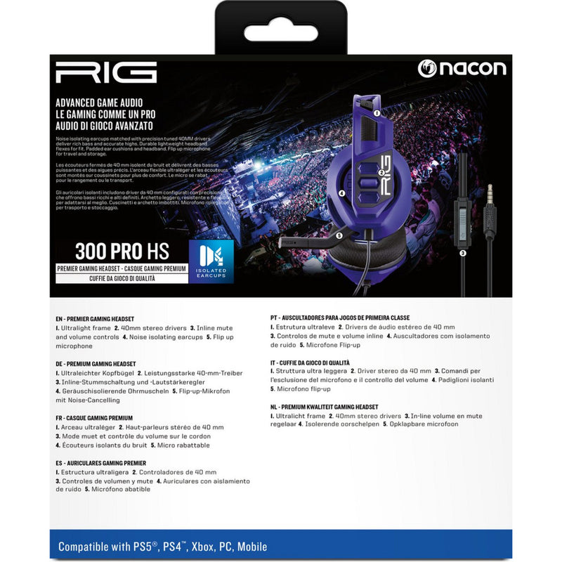 Afbeelding laden in galerijviewer, Nacon rig 300 pro hs cosmic over-ear gaming headset (paars, playstation 4, playstation 5, windows, nintendo switch)