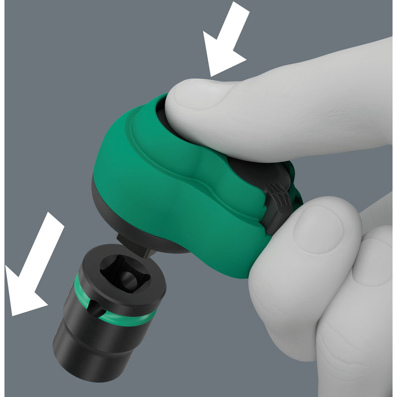 Load image into Gallery viewer, Wera 8010 b zyklop comfort ratel (zwart groen, met omschakelpal en 3 8 aandrijving)