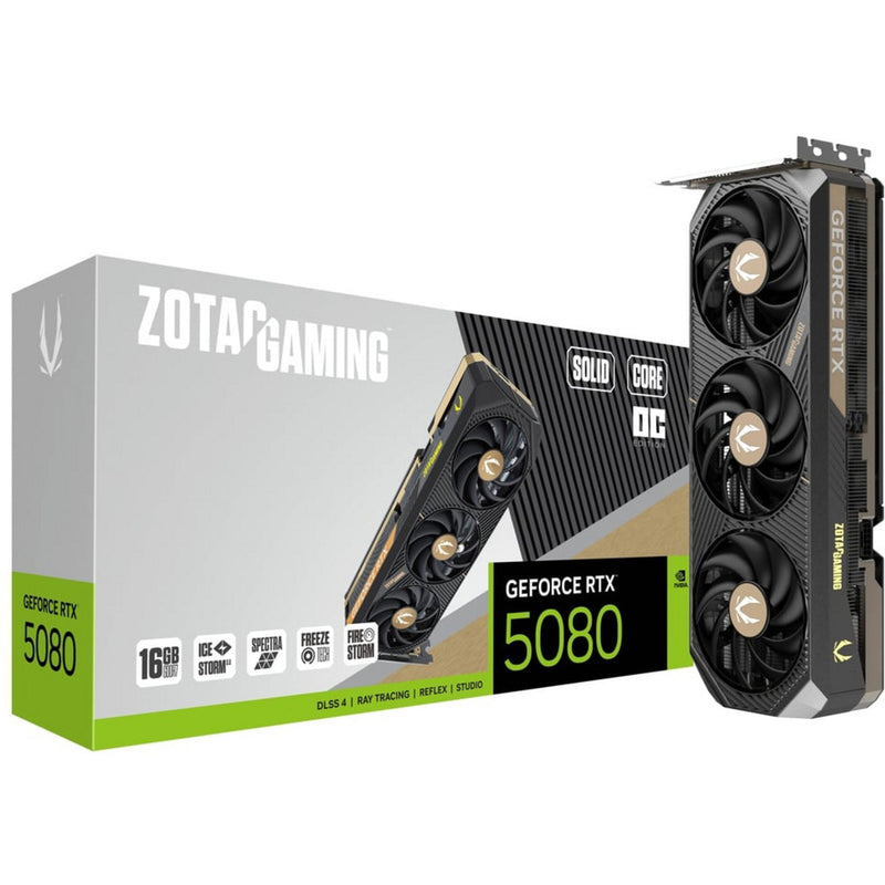 Load image into Gallery viewer, Zotac geforce rtx 5080 solid core oc grafische kaart (dlss 4, 3x displayport, 1x hdmi 2.1)