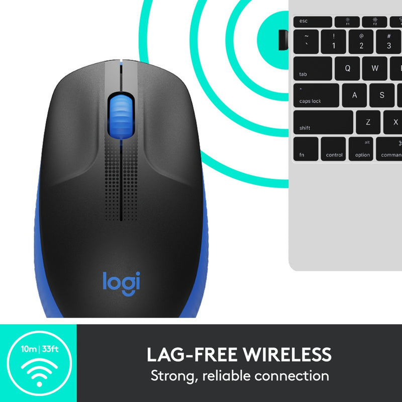 Load image into Gallery viewer, Logitech m190 full-size wireless mouse (blauw, 1000 dpi)