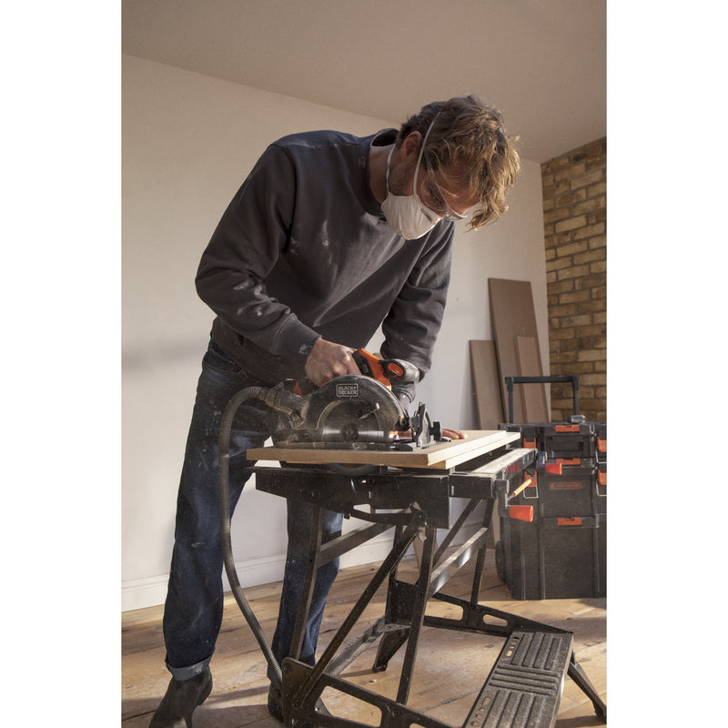 Afbeelding laden in galerijviewer, Black+decker 18v brushless cirkelzaag 165mm handcirkelzaag (zwart oranje, accu en oplader niet inbegrepen)