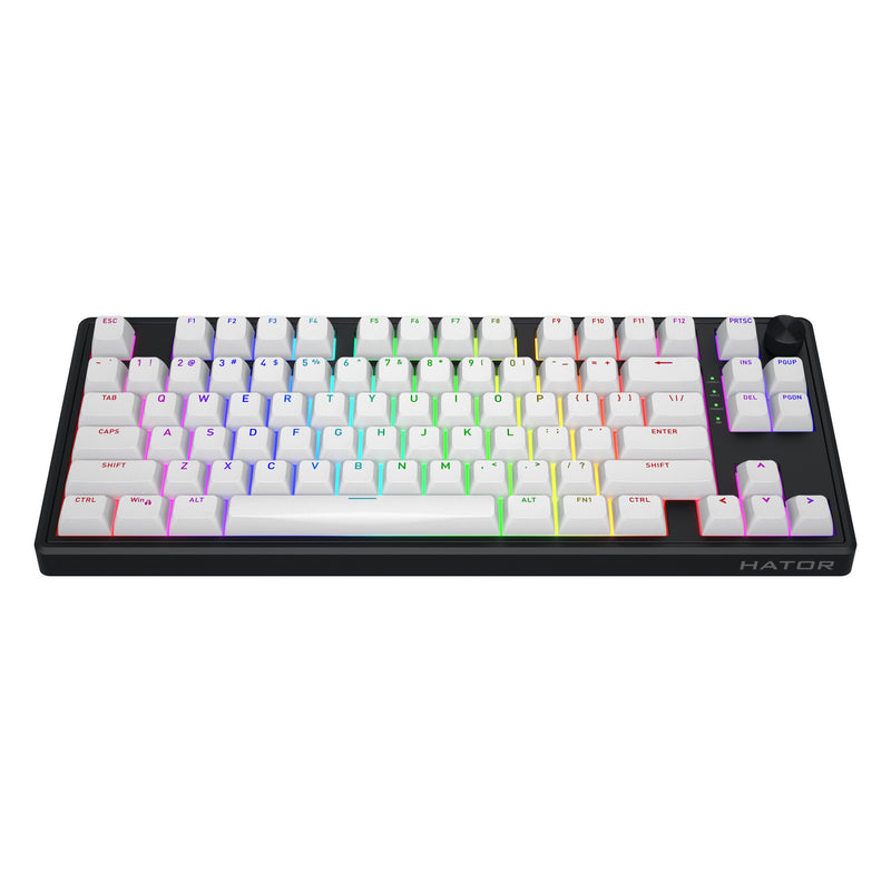 Load image into Gallery viewer, Hator skyfall wireless rgb mechanisch gaming toetsenbord (zwart, us lay-out (qwerty), hator aurum lemon, 80% (tkl), rgb, double shot abs, hot-swap, 2.4ghz | bluetooth | usb-c)