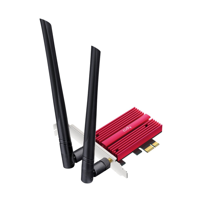 Load image into Gallery viewer, Cudy ax5400 wi-fi 6e bluetooth 5.3 pci-e wlan adapter (rood)