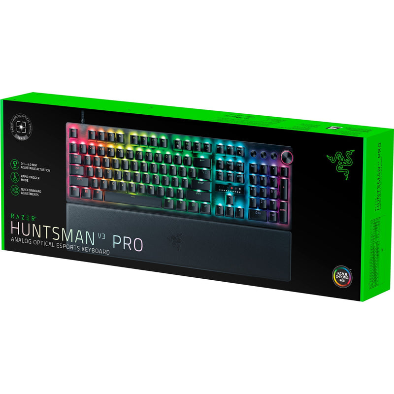 Load image into Gallery viewer, Razer huntsman v3 pro rgb mechanisch gaming toetsenbord (zwart, us lay-out (qwerty), analog optical gen 2, 100%, double-shot pbt)