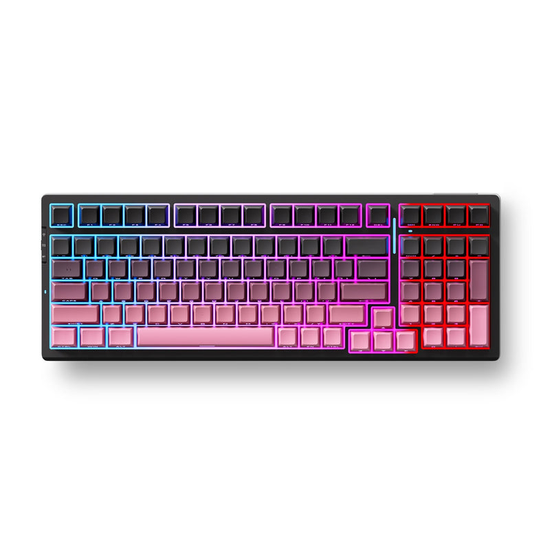 Afbeelding laden in galerijviewer, Mchose g98 pro black pink cabbage tofu v2 wireless tri-mode custom mechanical rgb gaming toetsenbord (zwart, us lay-out (qwerty), ktt cabbage tofu v2, rgb, hot swap, side engraved pbt, draadloos | bluetooth | usb-c)