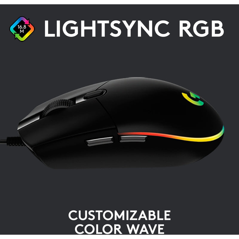 Load image into Gallery viewer, Logitech g203 lightsync gaming muis (zwart, 200 - 8000 dpi, rgb leds)