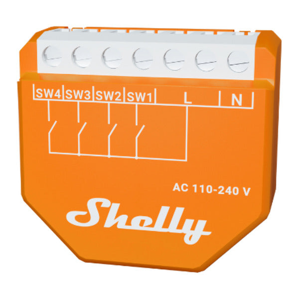 Load image into Gallery viewer, Shelly wave i4 lr (eu) schakelaar (oranje, z-wave)