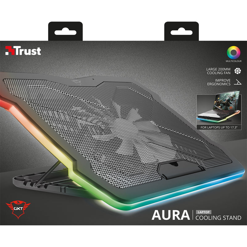 Load image into Gallery viewer, Trust gxt 1126 aura laptopkoeler (zwart, rgb)