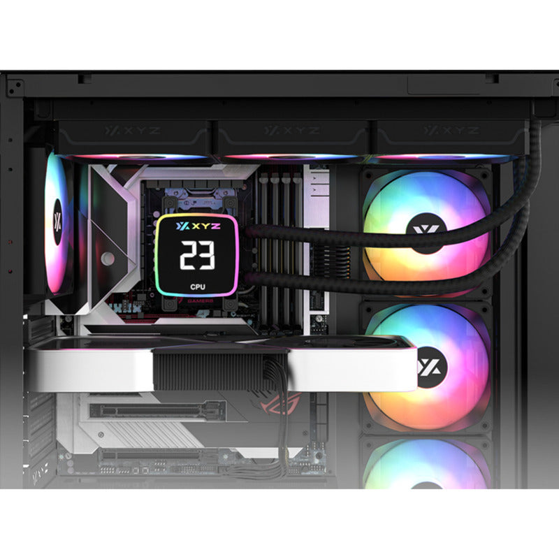 Afbeelding laden in galerijviewer, Xyz pc gear aquapulse aio 360 waterkoeling (zwart, argb, pwm)