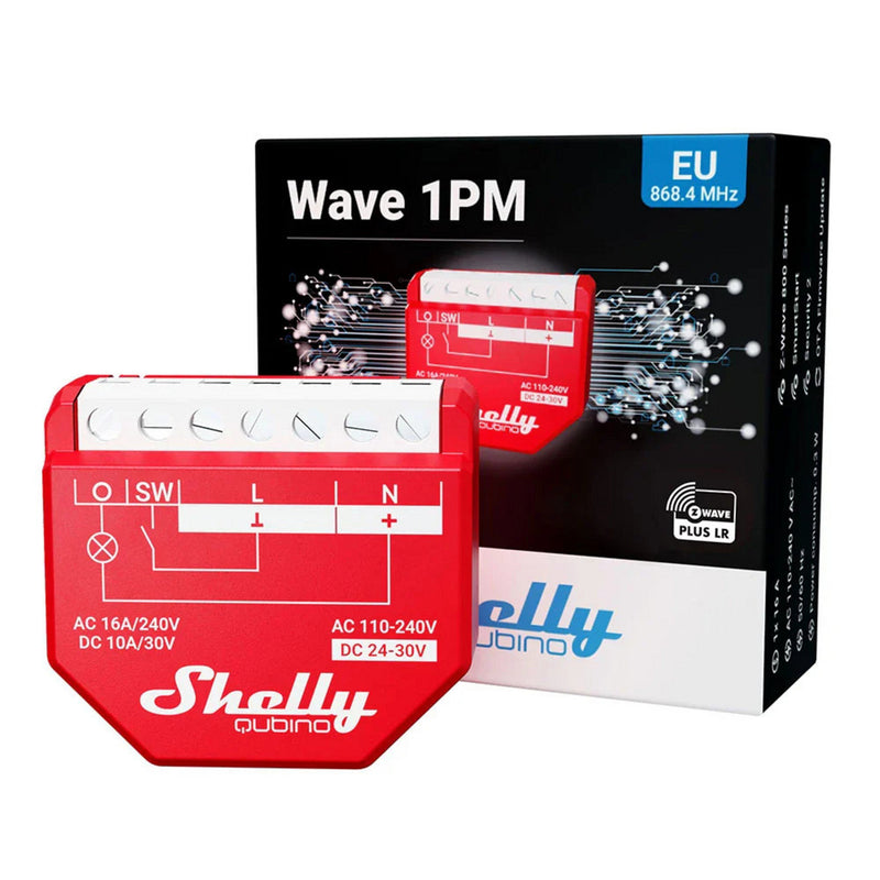 Load image into Gallery viewer, Shelly wave 1pm eu lr schakelaar (rood, z-wave, z-wave+)
