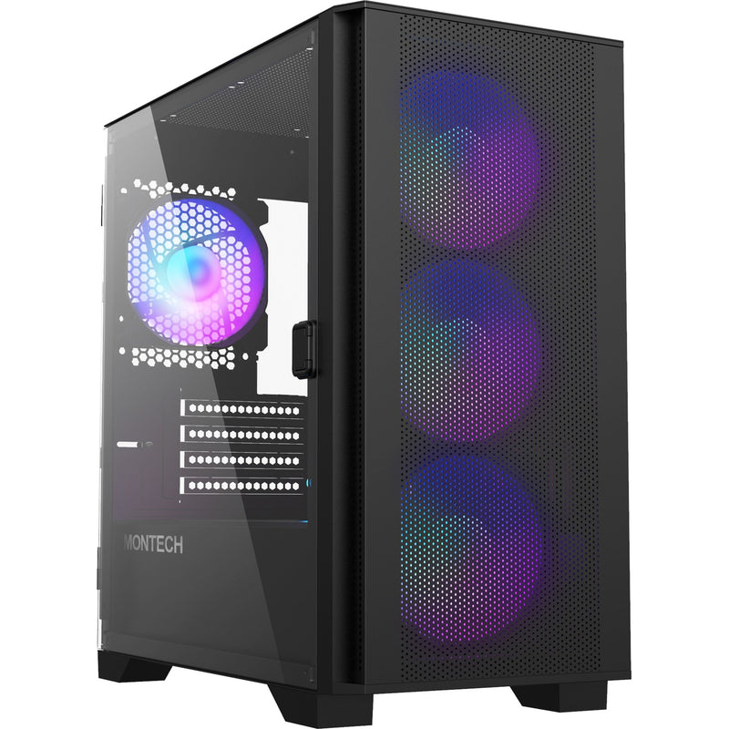 Load image into Gallery viewer, Montech air 100 argb mini tower behuizing (zwart | 3x usb-a | tempered glass)