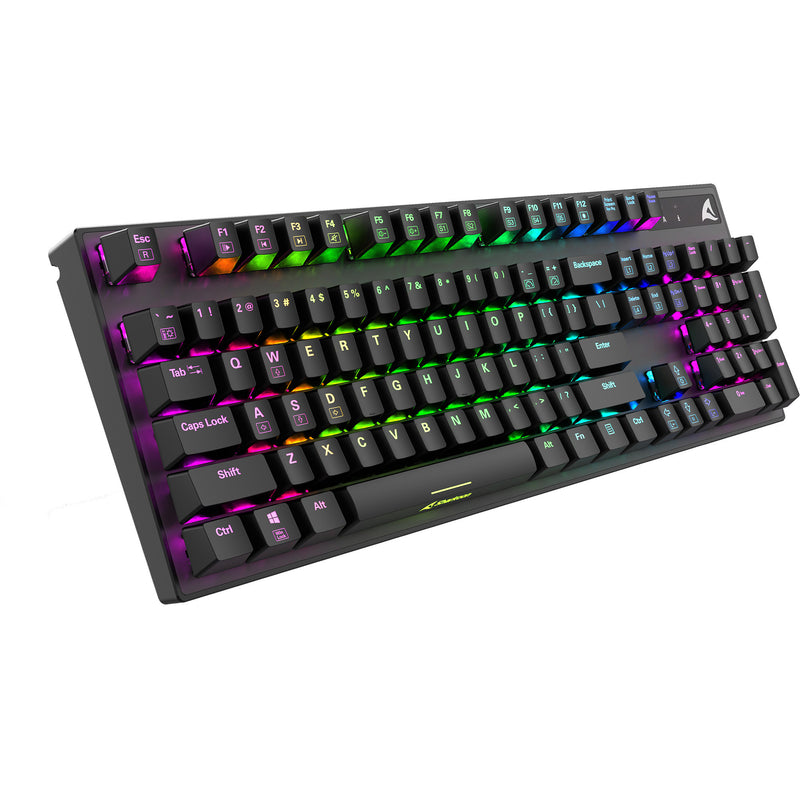 Load image into Gallery viewer, Sharkoon skiller sgk20 rgb mechanisch gaming toetsenbord (zwart, us lay-out (qwerty), huano red, 100%, rgb)