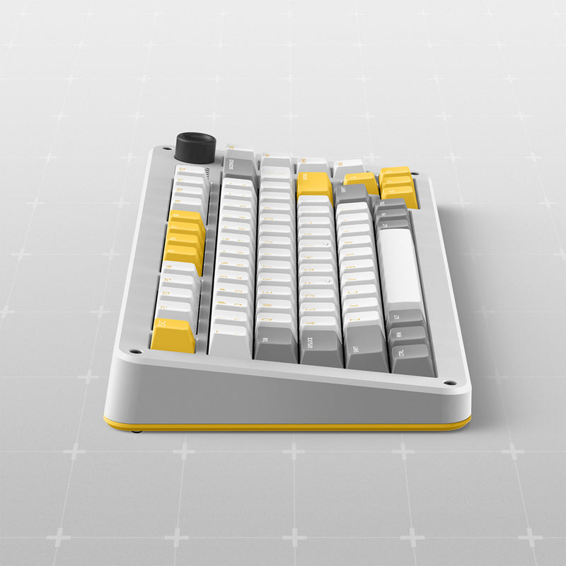 Load image into Gallery viewer, Ty iqunix zx75 gravi wave wireless mechanical keyboard (grijs, us lay-out (qwer), gateron red, 75%, rgb leds, hot-swappable, double-shot pbt, 2.4ghz | bluetooth 5.1 | usb-c)