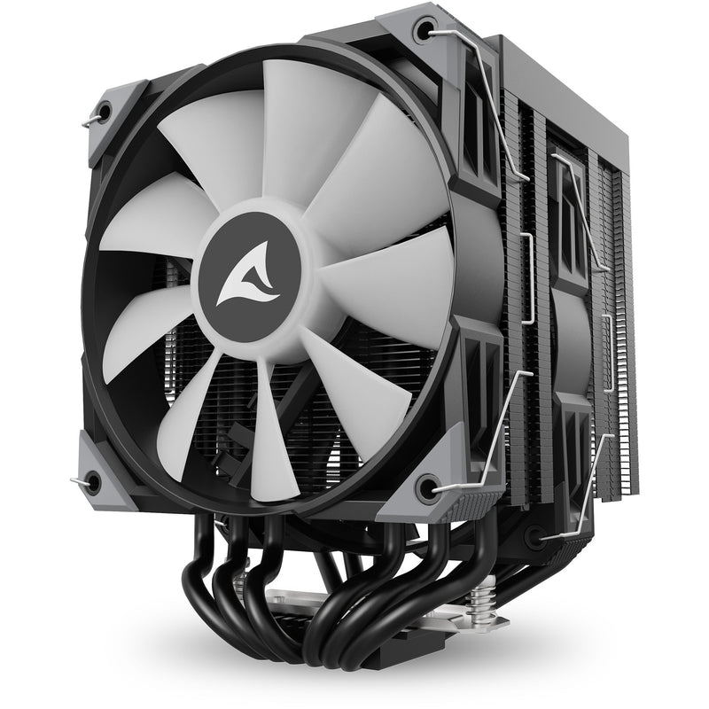 Load image into Gallery viewer, Sharkoon a60 rgb cpu-koeler (zwart, 4-pins pwm fan-connector)