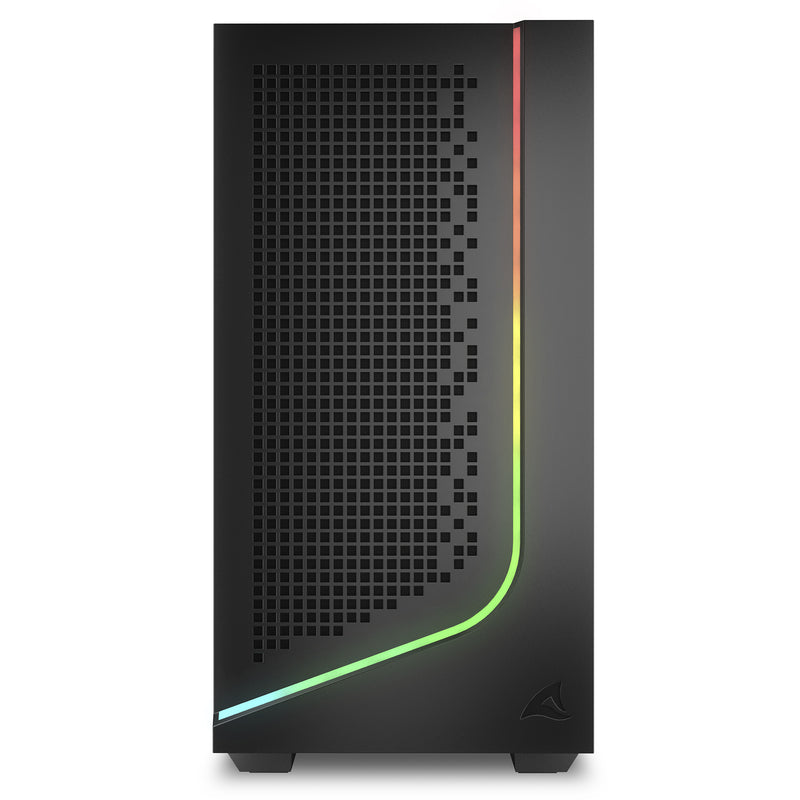 Load image into Gallery viewer, Sharkoon j1000 argb midi tower behuizing (zwart | 3x usb-a | rgb | tempered glass)
