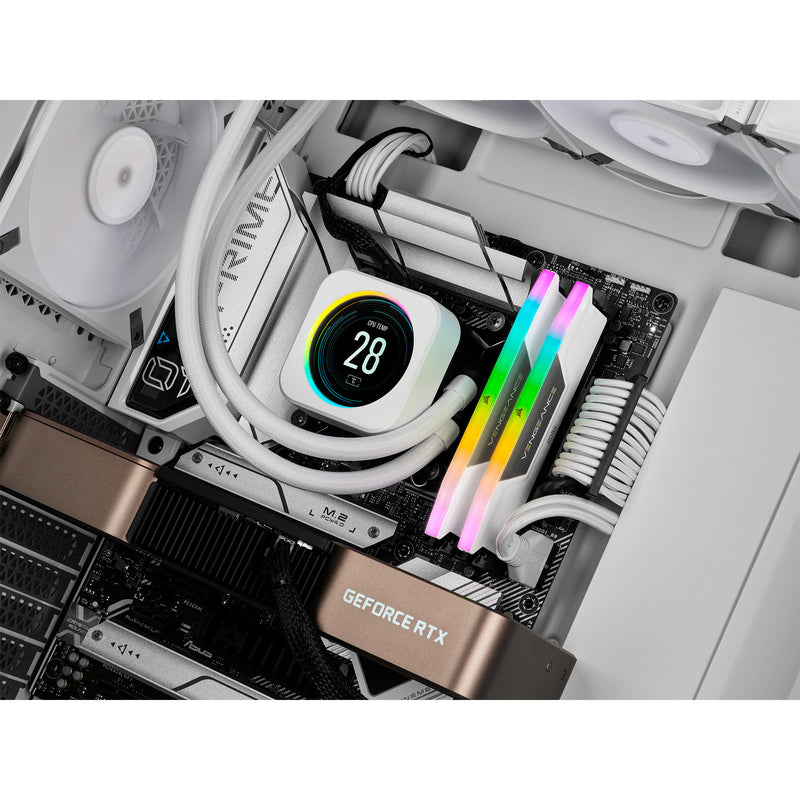 Load image into Gallery viewer, Corsair vengeance rgb 32 gb ddr5-6000 (2x 16 gb) werkgeheugen (wit, cmh32gx5m2d6000z38w, xmp, expo)