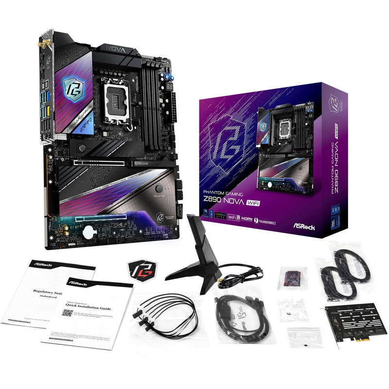 Load image into Gallery viewer, Asrock z890 nova wifi socket 1851 moederbord (zwart, raid, 5gb-lan, 2.5gb-lan, wi-fi 7, bt, sound, atx)