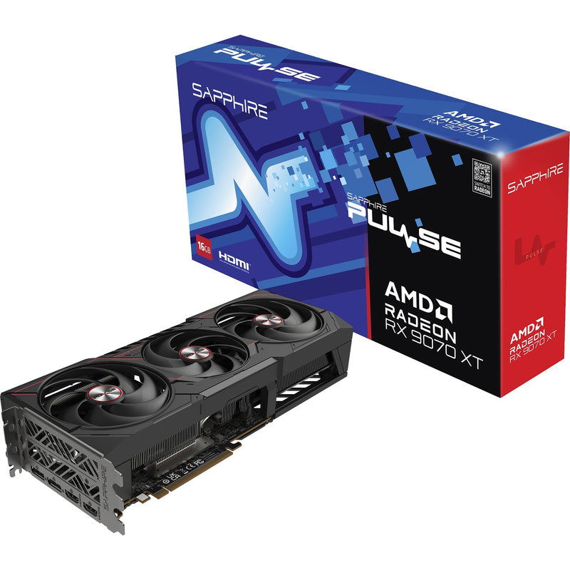 Load image into Gallery viewer, Sapphire radeon rx 9070 xt pulse grafische kaart (zwart, 2x displayport, 2x hdmi 2.1, rdna4)