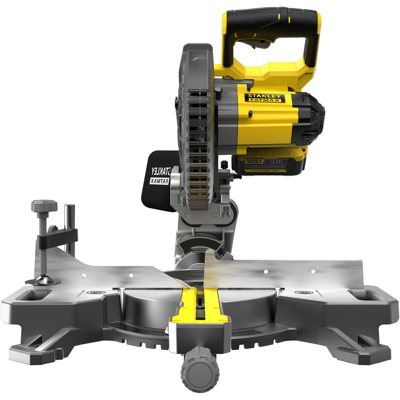 Load image into Gallery viewer, Stanley fatmax v20 18v 4.0ah 190 mm afkort- en verstekzaag (geel zwart, accu (18v, 4.0ah) en oplader (2a) inbegrepen)