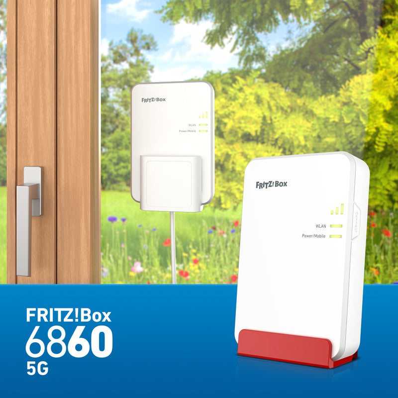 Afbeelding laden in galerijviewer, Fritz! box 6860 5g edition international draadloze router (rood, mesh, 5g)