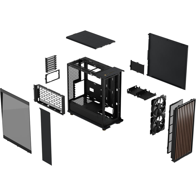 Load image into Gallery viewer, Fractal design north midi tower behuizing (zwart | 2x usb-a | 1x usb-c | tempered glass)