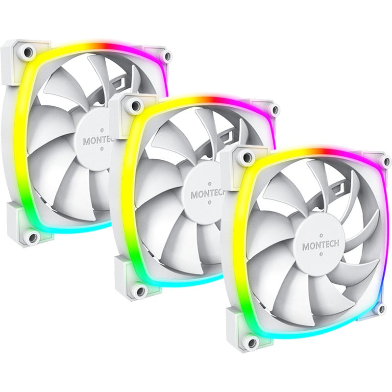 Load image into Gallery viewer, Montech ax120 fan pwm 3-pack rgb case fans (wit, 3 stuks, 120 x 120 x 25 mm)