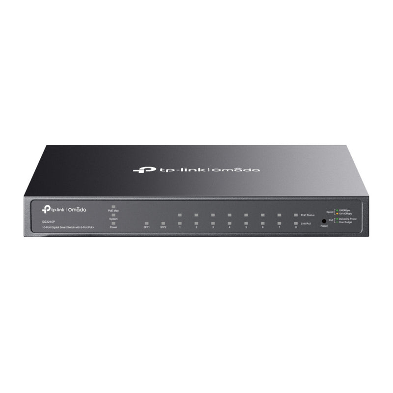 Load image into Gallery viewer, Tp-link omada sg2210p 10-poorts gigabit smart switch (zwart, 8x poe+, 2x gigabit sfp)
