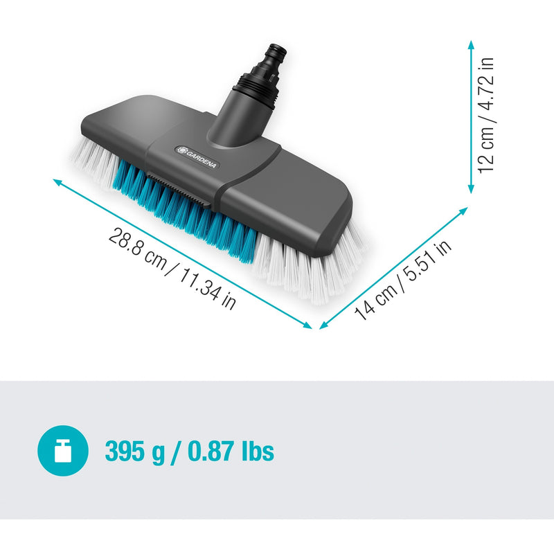 Load image into Gallery viewer, Gardena cleansystem steelborstel hard wasborstel (grijs turquoise, 18816-20, werkbreedte 27cm)