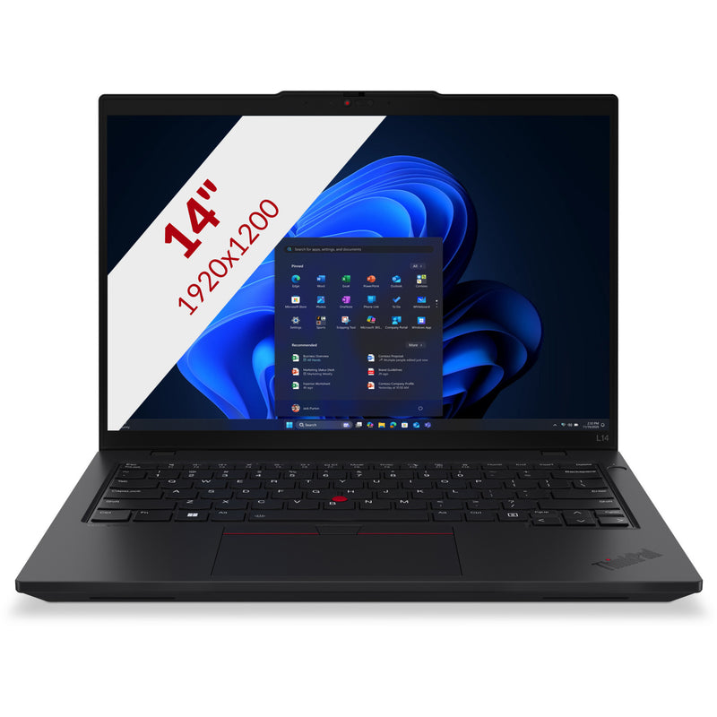 Load image into Gallery viewer, Lenovo thinkpad l14 gen 6 intel (21s6002dmh) 14 laptop (zwart | core ultra 7 255u | intel® graphics | 16 gb | 512 gb ssd)