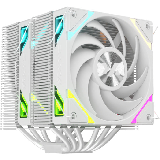Afbeelding laden in galerijviewer, Xyz pc gear thermax 6 duo rgb cpu-koeler (wit, argb, pwm)