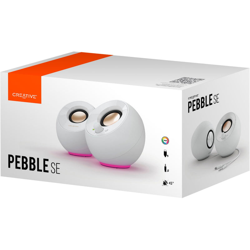 Load image into Gallery viewer, Creative pebble se pc-luidspreker (wit, bluetooth, usb-c, aux, rgb)