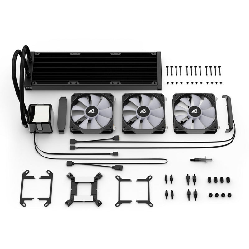 Load image into Gallery viewer, Sharkoon s100 argb waterkoeling (zwart, 4-pins pwm fan-connector)