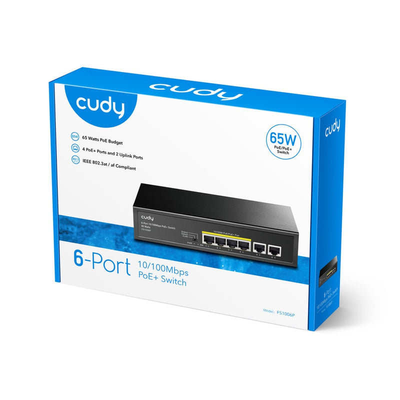 Load image into Gallery viewer, Cudy 6-port 10 100m poe+ switch