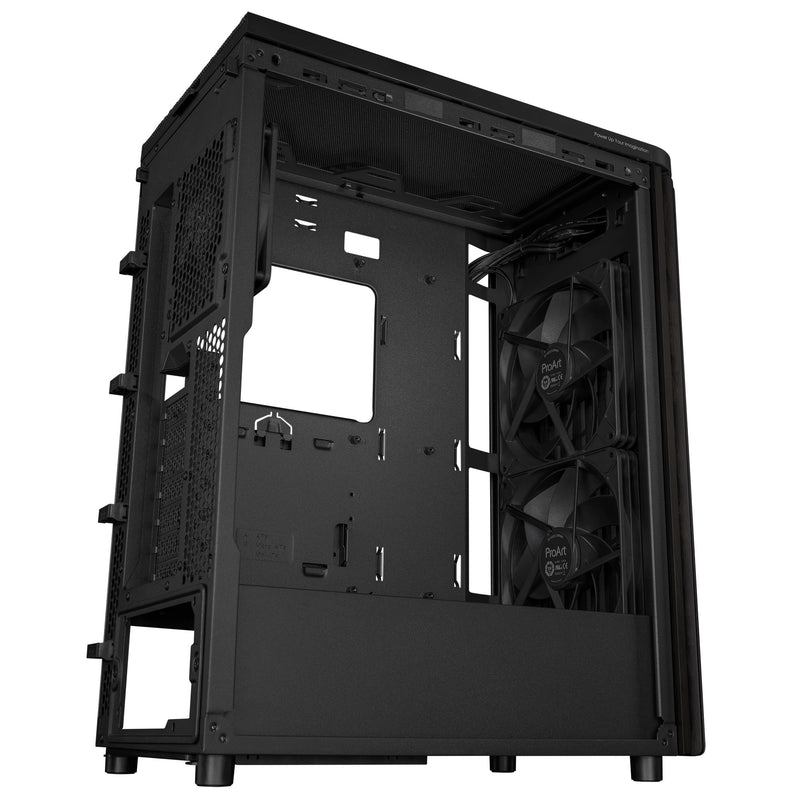 Load image into Gallery viewer, Asus proart pa401 wood edition - metal panel midi tower behuizing (zwart | 2x usb-a | 1x usb-c)