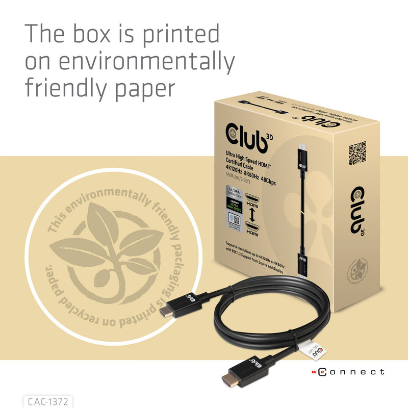 Load image into Gallery viewer, Club 3d gecertificeerde ultra high speed hdmi 2.1 kabel (zwart, 2 meter, 8k)