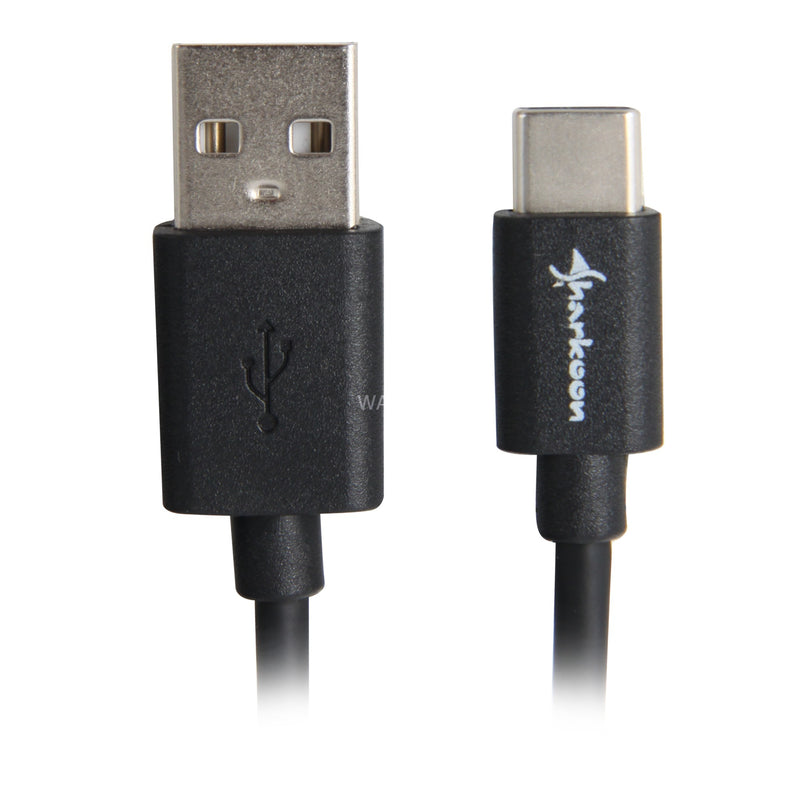 Load image into Gallery viewer, Sharkoon usb-a 2.0 - usb-c kabel (zwart, 0,5 meter )