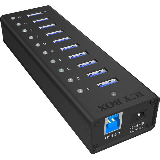 Load image into Gallery viewer, Icy box ib-ac6110 usb-hub (zwart, 10x usb 3.0 poorten)