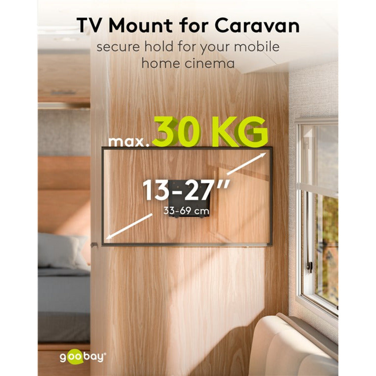 Load image into Gallery viewer, Goobay tv wall mount caravan fixed (s), 13 to 27 inch wandmontage (zwart)