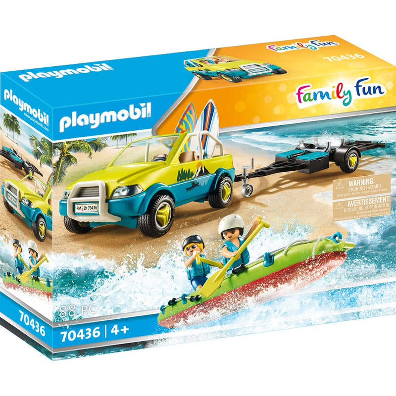 Load image into Gallery viewer, Playmobil family fun - strandwagen met kano's constructiespeelgoed (70436)