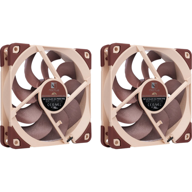 Load image into Gallery viewer, Noctua nf-a12x25 g2 pwm sx2-pp case fans (bruin, 2 stuks, 120 x 120 x 25 mm)