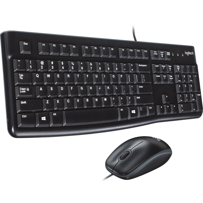 Load image into Gallery viewer, Logitech mk120 desktopset (zwart, eu lay-out (qwerty), rubberdome)