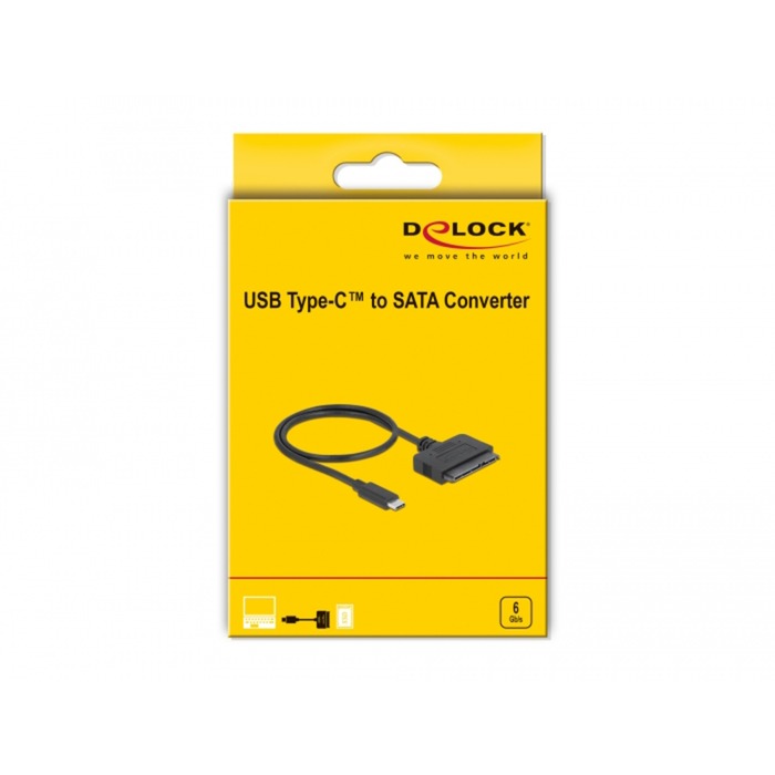 Load image into Gallery viewer, Delock usb type-c converter to 22 pin sata 6 gb s (zwart)