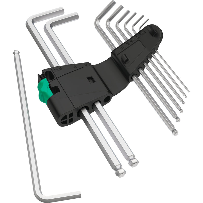 Load image into Gallery viewer, Wera 950 9 hex-plus 1 sb stiftsleutelset, metrisch, verchroomd (9-delig)