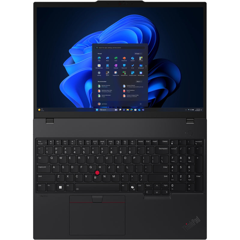 Afbeelding laden in galerijviewer, Lenovo thinkpad t16 gen 4 intel (21qe005bmh) 16 laptop (zwart | core ultra 5 225u | intel graphics | 16 gb | 512 gb ssd)