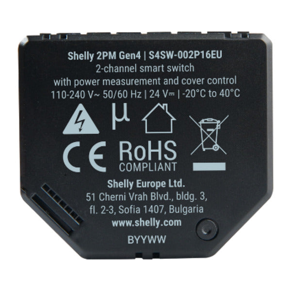 Load image into Gallery viewer, Shelly 2pm gen4 relais (zwart, bluetooth, wifi)