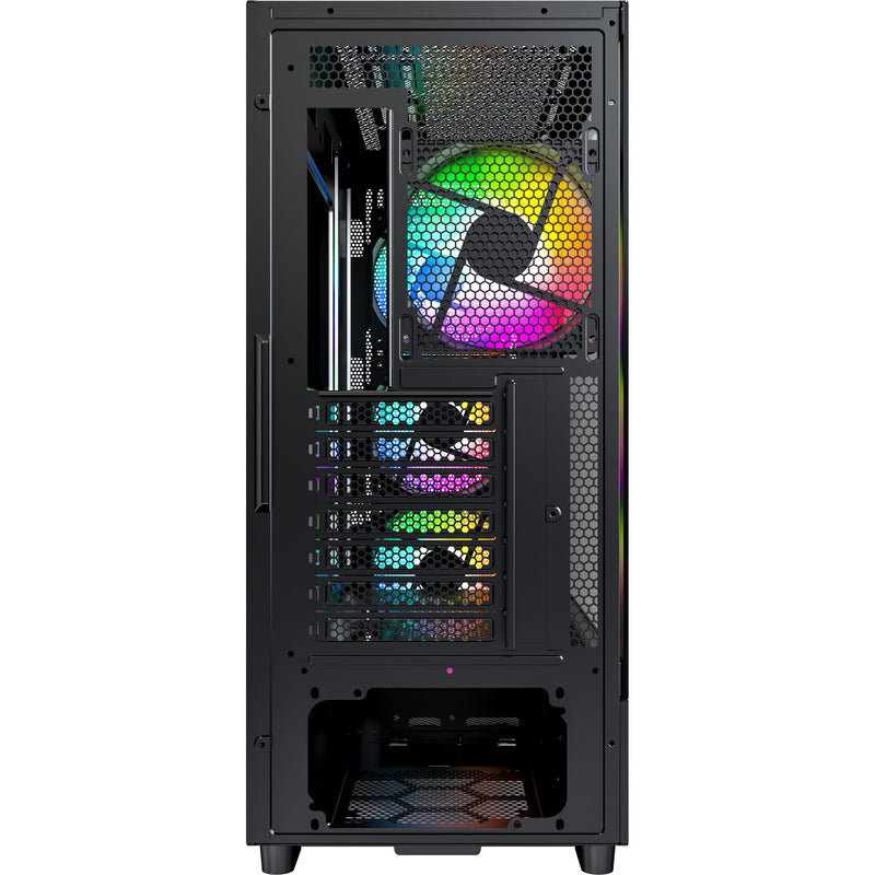 Load image into Gallery viewer, Montech x5 midi tower behuizing (zwart | 2x usb-a | 1x usb-c | tempered glass)