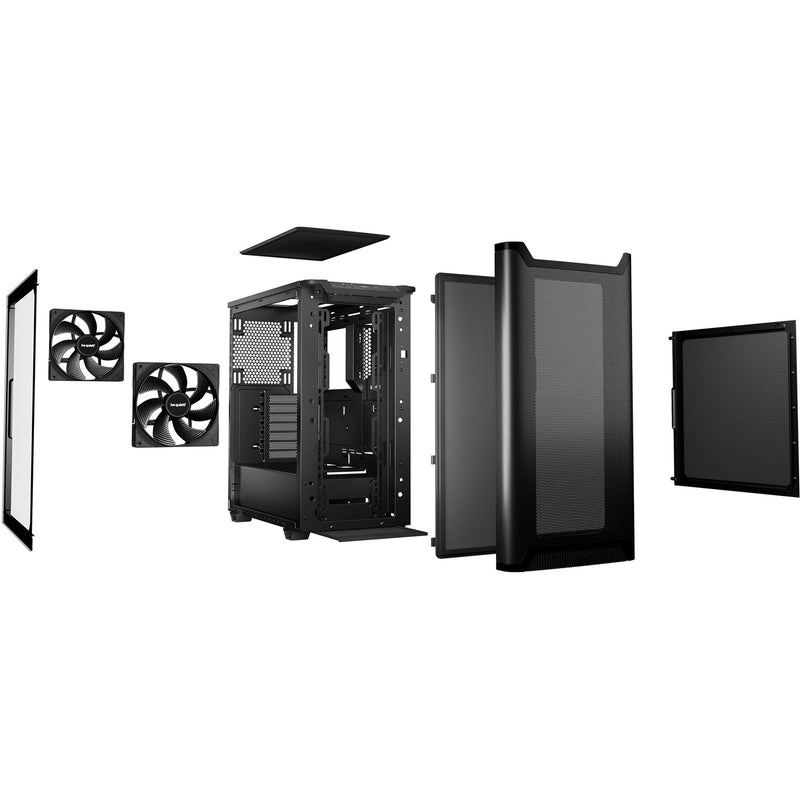 Load image into Gallery viewer, Be quiet! pure base 501 airflow window midi tower behuizing (zwart | 2x usb-a | 1x usb-c | tempered glass)