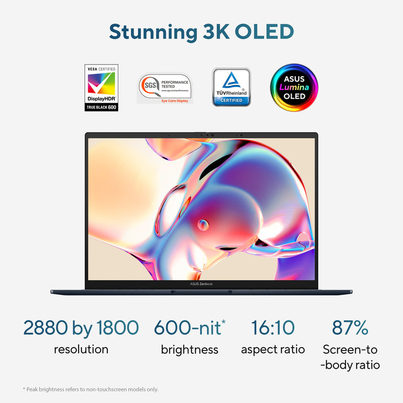 Load image into Gallery viewer, Asus zenbook 14 oled ux3405ca-qd012w 14 laptop (blauw | core ultra 7 255h | arc 140t | 32 gb | 1 tb ssd)