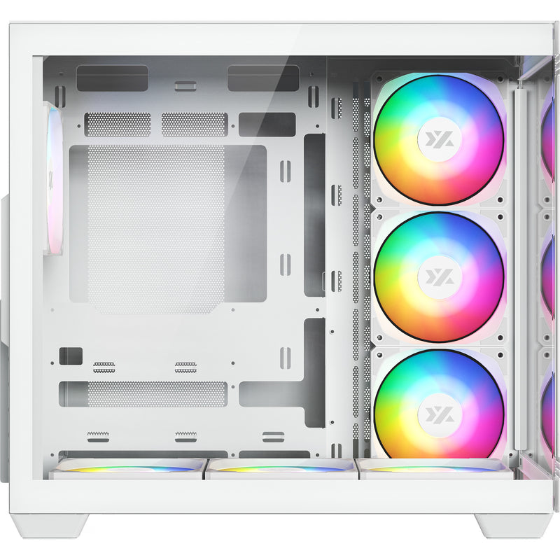 Afbeelding laden in galerijviewer, Xyz pc gear tesseract x midi tower behuizing (wit | 2x usb-a | 1x usb-c | tempered glass)